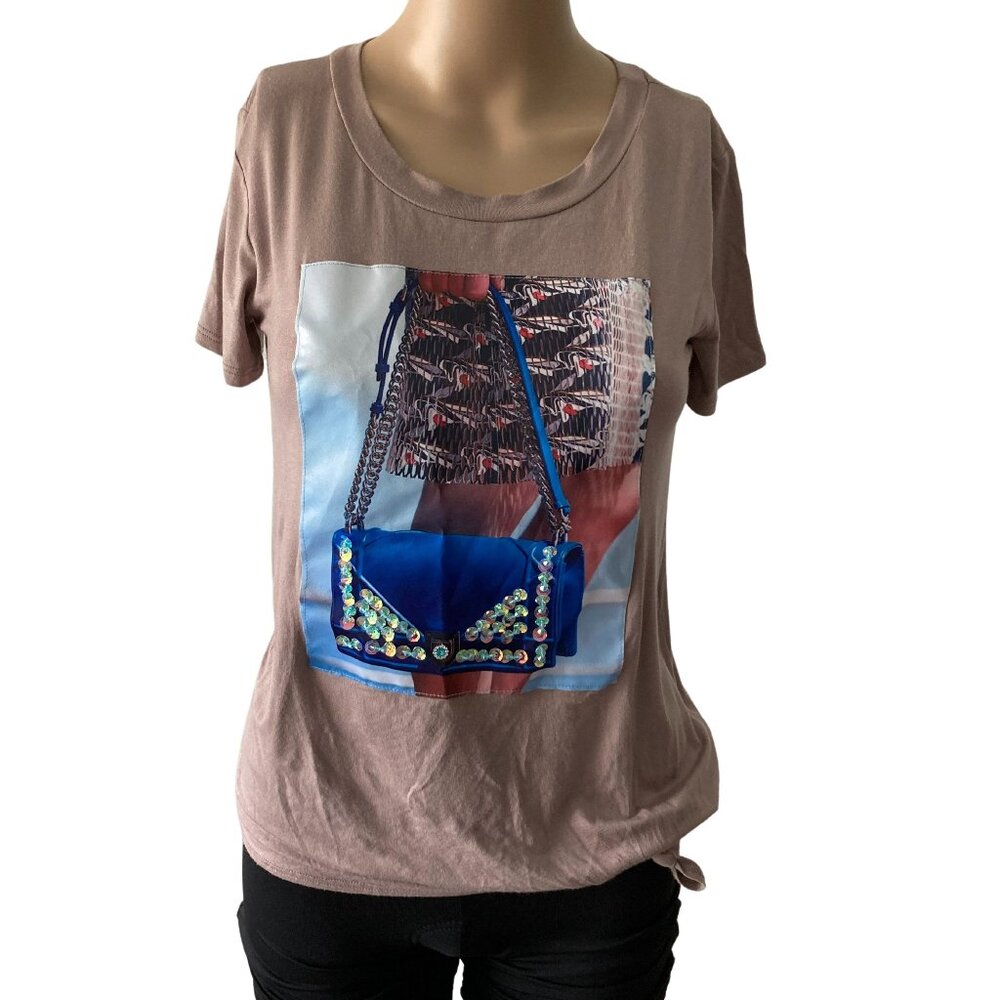 Pink Berry Mauve Size S Soft Sequence T-Shirt